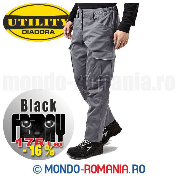 Pantaloni de lucru flexibili - Diadora CARGO STRETCH Grey